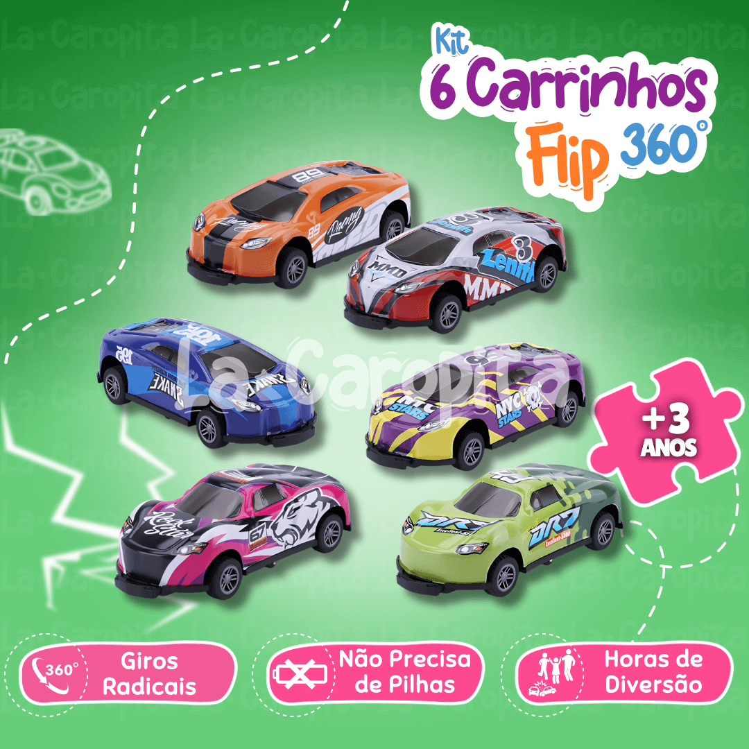 Kit - 6 Carrinhos Flip 360º