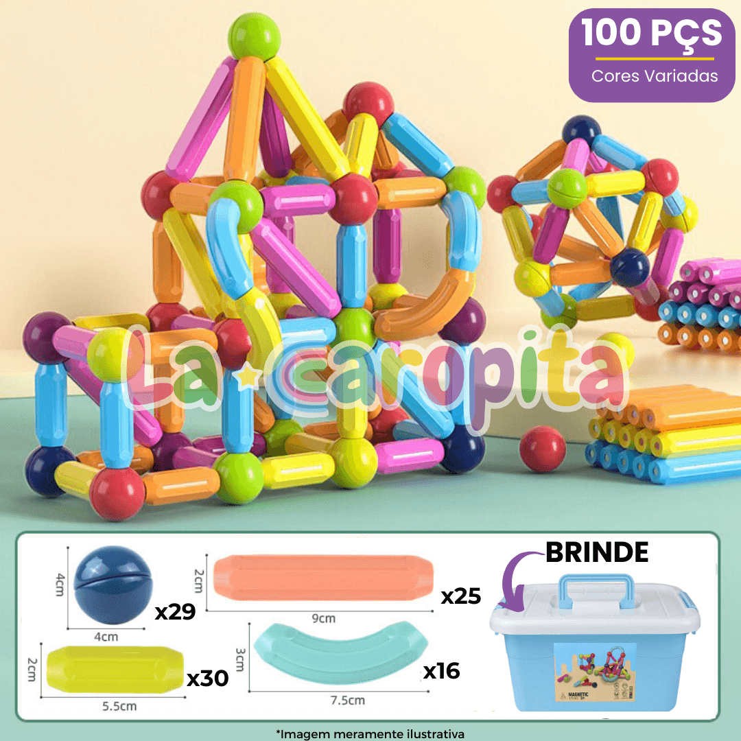 Bolas e Bastões de Construção Magnéticos
